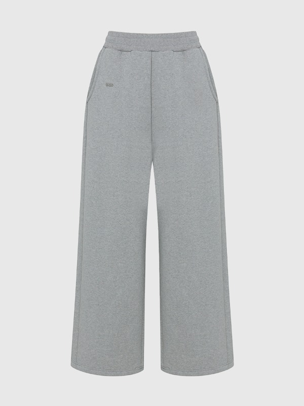 [mnem] pintuck logo jogger pants (gray)
