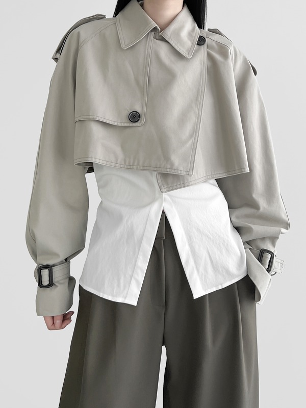 일시품절) 앤르 크롭 트렌치 코트 (2color)